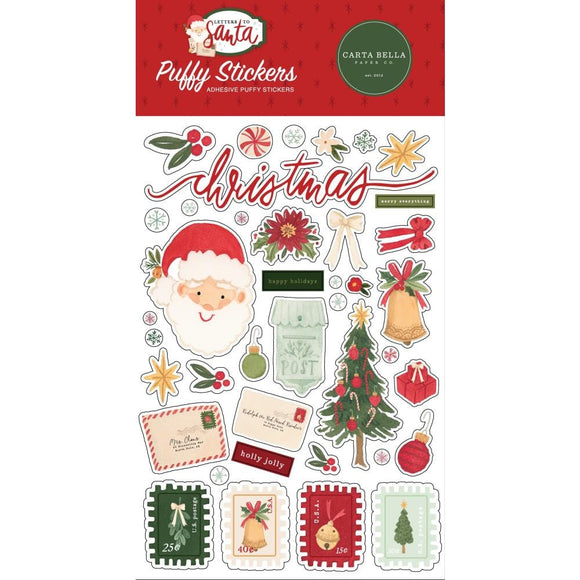 Scrapbooking  Carta Bella Letters To Santa Puffy Stickers stickers