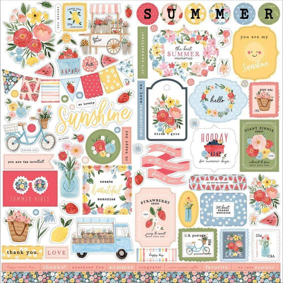 Scrapbooking  Carta Bella Summer Cardstock Stickers 12