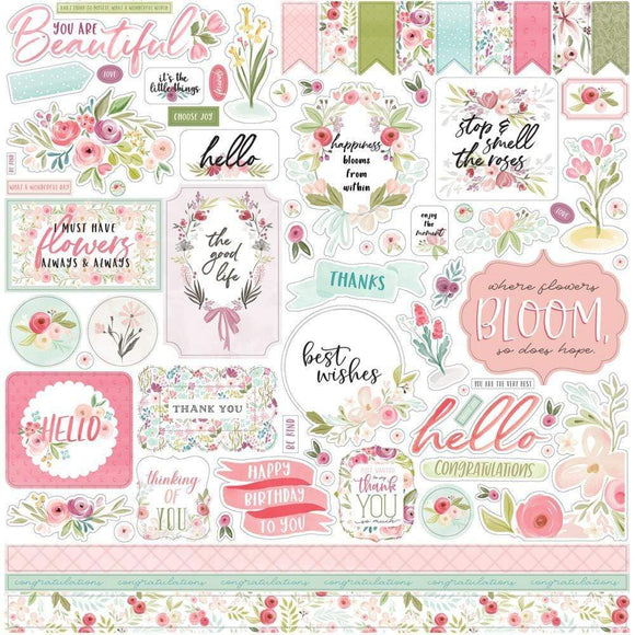 Scrapbooking  Flora No. 3 Cardstock Stickers 12