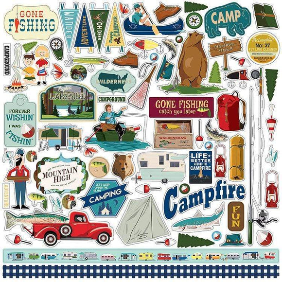 Scrapbooking  Gone Camping Cardstock Stickers 12