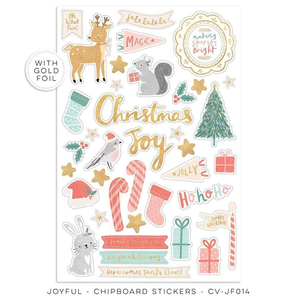 Scrapbooking  ***PREODER ***Cocoa Vanilla Joyful Chipboard Stickers Chipboard