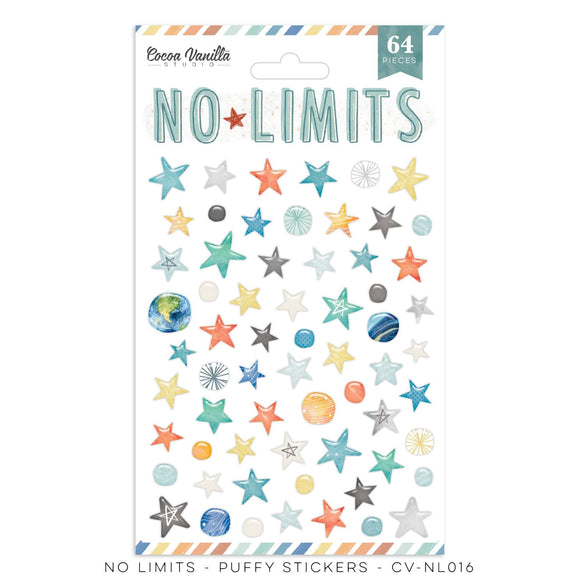 Scrapbooking  Cocoa Vanilla Studios No Limits Puffy Stickers 64pk Embellishments