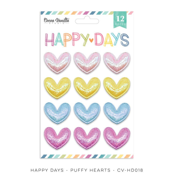 Scrapbooking  ***PREODER***Cocoa Vanilla Happy Days Puffy Hearts embellishments