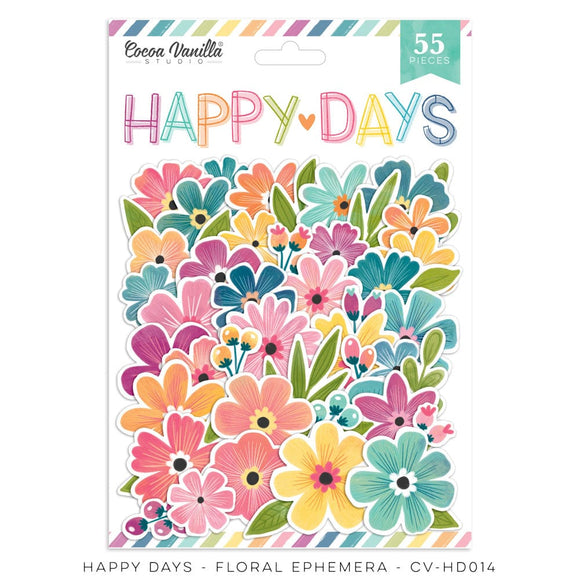 Scrapbooking  Cocoa Vanilla Happy Days – Floral Die Cut Ephemera Ephemera