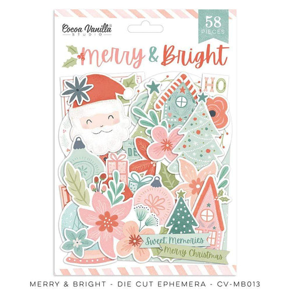 Scrapbooking  Cocoa Vanilla Merry & Bright Ephemera Pack 58pc Ephemera