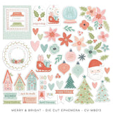 Scrapbooking  Cocoa Vanilla Merry & Bright Ephemera Pack 58pc Ephemera