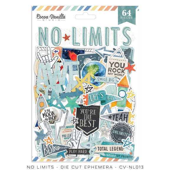 Scrapbooking  Cocoa Vanilla Studios No Limits Die Cut Ephemera 64pk ephemera