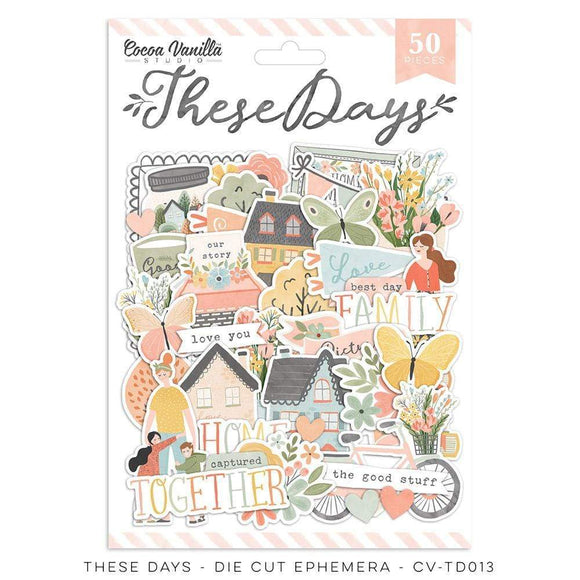 Scrapbooking  Cocoa Vanilla These Days Fantastic Cardstock Die Cut Ephemera Ephemera