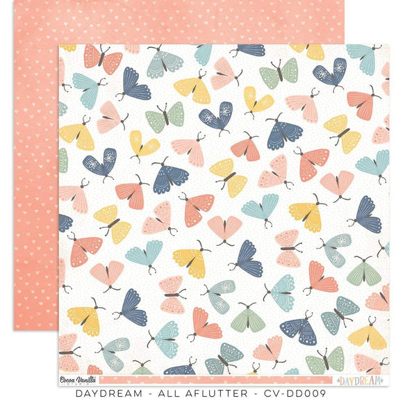 Scrapbooking  Cocoa Vanilla Daydream Double Sided 12'x12 Paper - All Flutter Paper 12