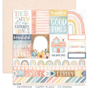Scrapbooking  Cocoa Vanilla Daydream Double Sided 12'x12 Paper - Happy Place Paper 12"x12"