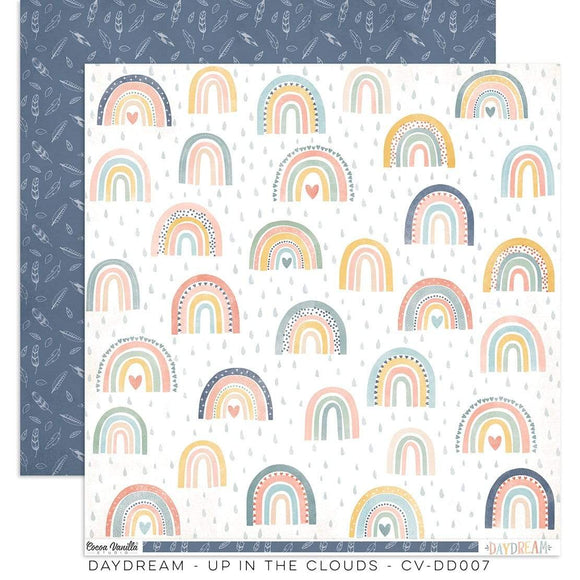 Scrapbooking  Cocoa Vanilla Daydream Double Sided 12'x12 Paper - Up in the Clouds Paper 12
