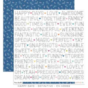 Scrapbooking  Cocoa Vanilla Happy Days – Definitive Double Sided Paper Paper 12"x12"
