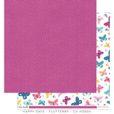 Scrapbooking  Cocoa Vanilla Happy Days – Flutterby Double Sided Paper Paper 12"x12"