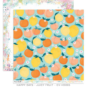 Scrapbooking  Cocoa Vanilla Happy Days – Juicy Fruit Double Sided Paper Paper 12"x12"