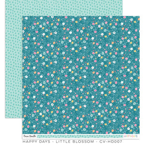 Scrapbooking  Cocoa Vanilla Happy Days – Little Blossom Double Sided Paper Paper 12"x12"