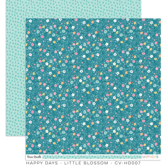 Scrapbooking  Cocoa Vanilla Happy Days – Little Blossom Double Sided Paper Paper 12