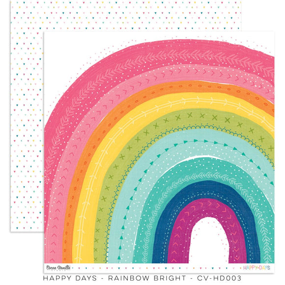 Scrapbooking  Cocoa Vanilla Happy Days – Rainbow Bright Double Sided Paper Paper 12