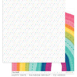 Scrapbooking  Cocoa Vanilla Happy Days – Rainbow Bright Double Sided Paper Paper 12"x12"