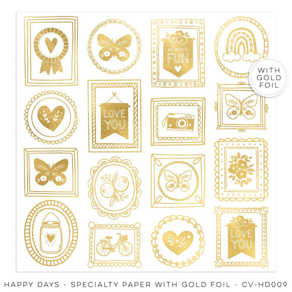 Scrapbooking  Cocoa Vanilla Happy Days – Speacialty Paper with Gold Foil Paper 12