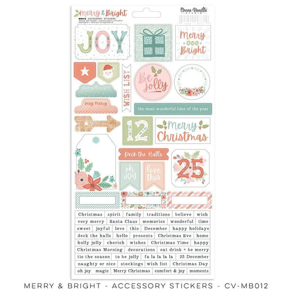 Scrapbooking  Cocoa Vanilla Merry & Bright Accessory Stickers Paper 12
