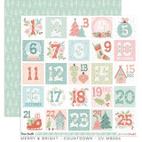 Scrapbooking  Cocoa Vanilla Merry & Bright Double Sided 12'x12" Paper - Count Down Paper 12"x12"