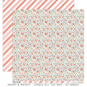 Scrapbooking  Cocoa Vanilla Merry & Bright Double Sided 12'x12" Paper - Jingle All the Way Paper 12"x12"