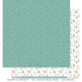 Scrapbooking  Cocoa Vanilla Merry & Bright Double Sided 12'x12" Paper - Oh Christmas Tree Paper 12"x12"