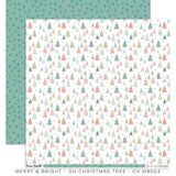 Scrapbooking  Cocoa Vanilla Merry & Bright Double Sided 12'x12" Paper - Oh Christmas Tree Paper 12"x12"