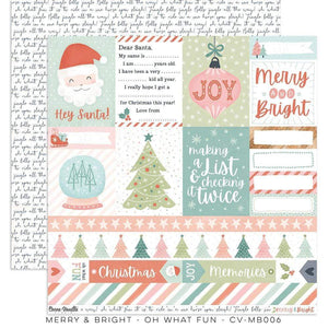 Scrapbooking  Cocoa Vanilla Merry & Bright Double Sided 12'x12" Paper - Oh What Fun Paper 12"x12"