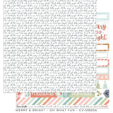 Scrapbooking  Cocoa Vanilla Merry & Bright Double Sided 12'x12" Paper - Oh What Fun Paper 12"x12"