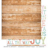 Scrapbooking  Cocoa Vanilla Merry & Bright Double Sided 12'x12" Paper - Seasons Greetings Paper 12"x12"