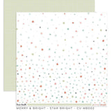 Scrapbooking  Cocoa Vanilla Merry & Bright Double Sided 12'x12" Paper - Star Bright Paper 12"x12"