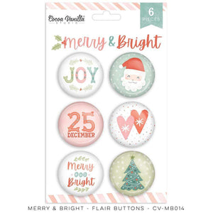 Scrapbooking  Cocoa Vanilla Merry & Bright Flair Buttons 6pk Paper 12"x12"