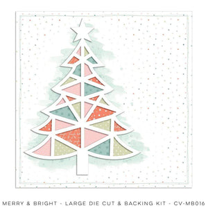 Scrapbooking  Cocoa Vanilla Merry & Bright large Die Cut & Backing Kit Paper 12"x12"