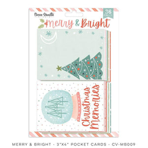 Scrapbooking  Cocoa Vanilla Merry & Bright Pocket Cards 36pk Paper 12"x12"
