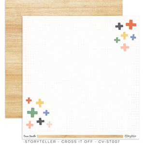 Scrapbooking  Cocoa Vanilla Studios Storyteller Double Sided 12"x12" Paper -Cross It Off Paper 12"x12"