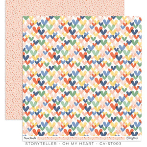 Scrapbooking  Cocoa Vanilla Studios Storyteller Double Sided 12"x12" Paper - Oh My Heart Paper 12"x12"