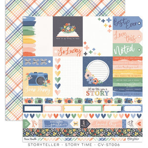 Scrapbooking  Cocoa Vanilla Studios Storyteller Double Sided 12"x12" Paper - Story Time Paper 12"x12"