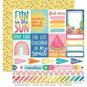Scrapbooking  Cocoa Vanilla Sunkissed Double Sided 12'x12" Paper Fun In the Sun Paper 12"x12"