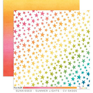 Scrapbooking  Cocoa Vanilla Sunkissed Double Sided 12'x12" Paper Summer Lights Paper 12"x12"