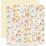 Scrapbooking  Cocoa Vanilla These Days Double Sided 12" x12" Paper Home Grown Paper 12"x12"