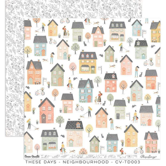 Scrapbooking  Cocoa Vanilla These Days Double-Sided 12″x12″ Paper Neighbourhood Paper 12