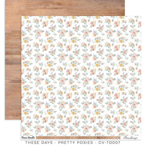 Scrapbooking  Cocoa Vanilla These Days Double-Sided 12″x12″ Paper Pretty Posies Paper 12"x12"