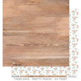 Scrapbooking  Cocoa Vanilla These Days Double-Sided 12″x12″ Paper Pretty Posies Paper 12"x12"