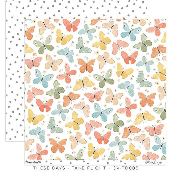 Scrapbooking  Cocoa Vanilla These Days Double-Sided 12″x12″ Paper Take Flight Paper 12