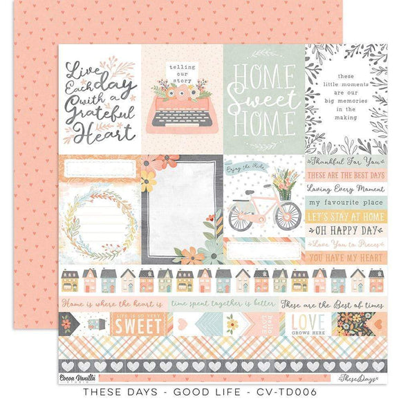 Scrapbooking  Cocoa Vanilla These Days Double-Sided 12″x12″ Paper The Good Life Paper 12