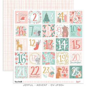 Scrapbooking  ***PREODER ***Cocoa Vanilla Joyful Double Sided Cardstock Paper 12"x12" Advent Paper 12"x12"