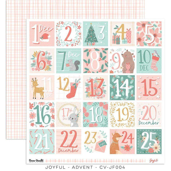 Scrapbooking  ***PREODER ***Cocoa Vanilla Joyful Double Sided Cardstock Paper 12