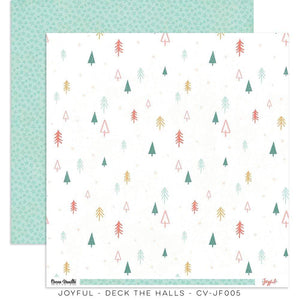 Scrapbooking  ***PREODER ***Cocoa Vanilla Joyful Double Sided Cardstock Paper 12"x12" Deck The Halls Paper 12"x12"