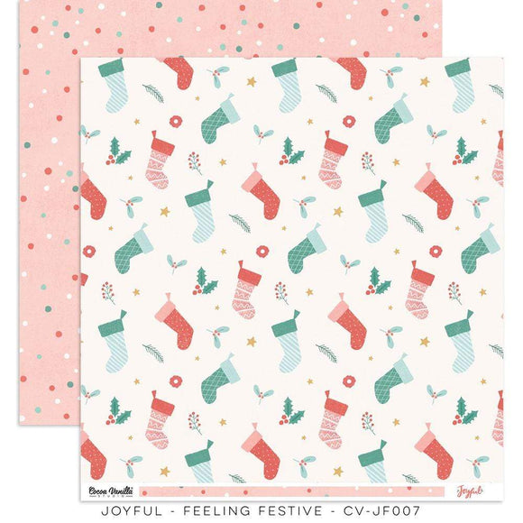 Scrapbooking  ***PREODER ***Cocoa Vanilla Joyful Double Sided Cardstock Paper 12